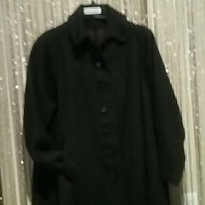 Carhartti long black wool coat L or XL